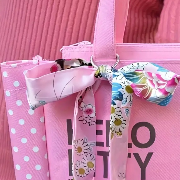 NIP! Hello Kitty Pink Tote Bag with Purse Scarf! - Picture 6 of 7